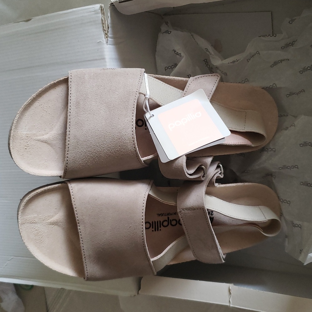 Birkenstock New LINDA Platform Wedge Sandal TAUPE NIB Arch Support Comfort 🎉HP - Picture 16 of 16